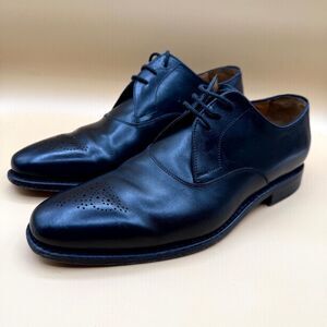 Jalan Sriwijaya Dress Shoes Men's Size 7.5 Black Leather Wingtip Lace-Up‎ Formal
